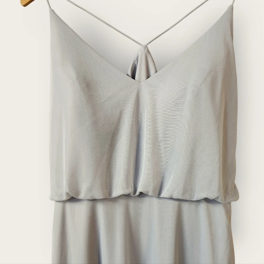 Alfred Sung Platinum Maxi Dress Sz 4 - Picture 4 of 8